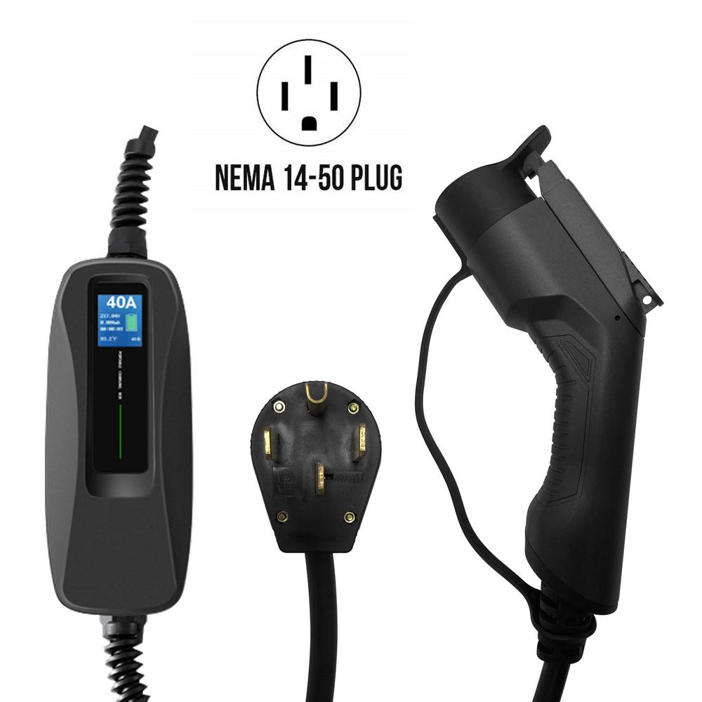 240Volt 40 Amp Level 2 EV Charger with 18 ft. Extension Cord J1772