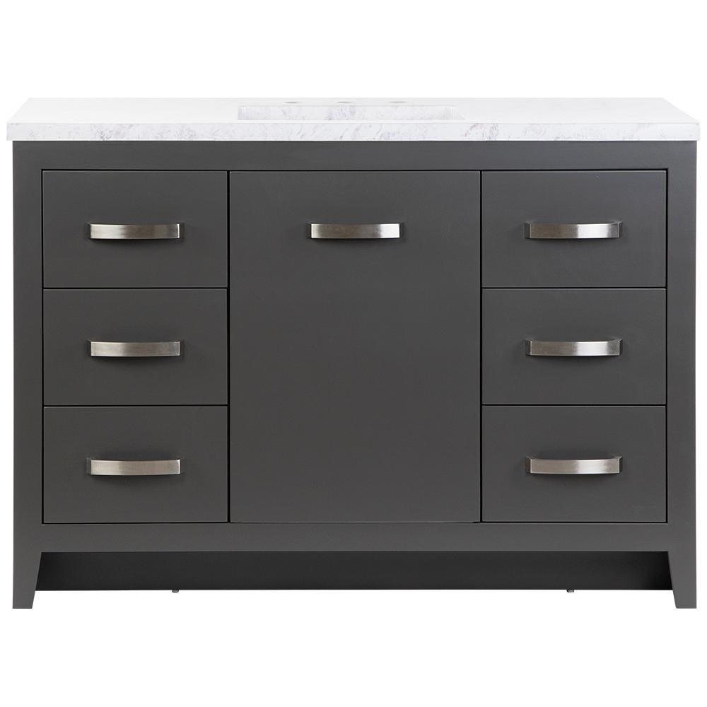 Home Decorators Collection Blakely 49 in. W x 19 in. D Bath Vanity in Shale Gray with Stone Effects Vanity Top in Lunar with White Sink