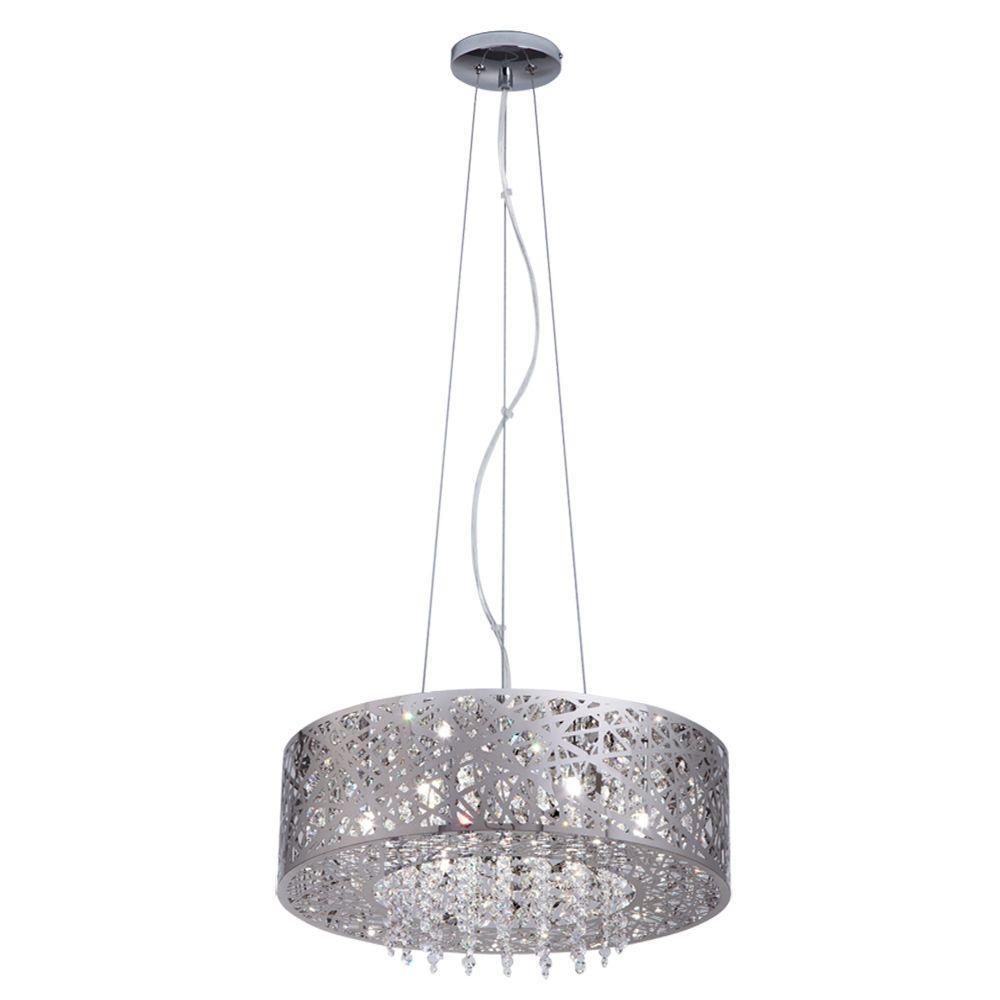 Home Decorators Collection 7-Light Mirrored Stainless Steel Pendant with Laser Cut Mirrored Shade and Crystal Drops was $199.0 now $89.34 (55.0% off)