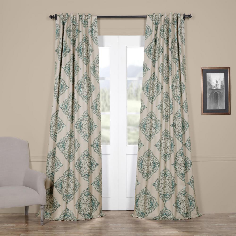 Thermal Curtains Ds Window Treatments The Home Depot Semi Opaque Henna Teal Blackout Curtain 50 In W X 108