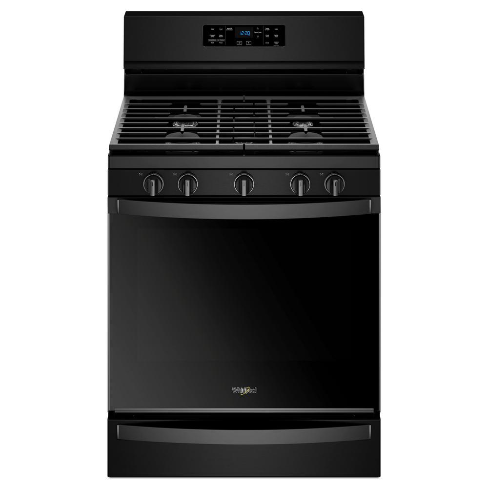 Whirlpool 5.8 cu. ft. Gas Freestanding Range in Black with Frozen Bake
