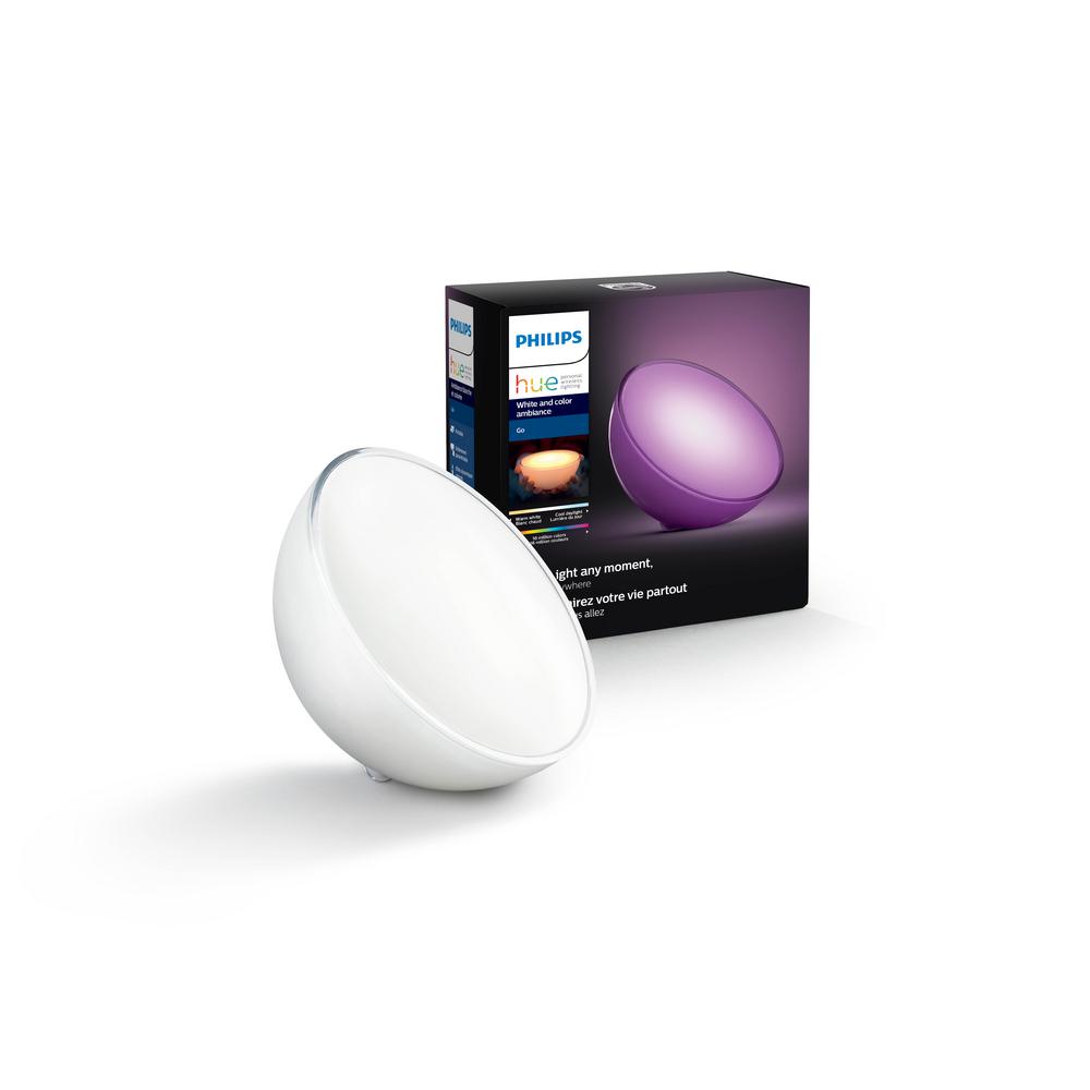 Night Lights Light Bulbs The Home Depot Hue Go White And Color Ambiance Portable Dimmable Led Smart Wireless Table Lamp