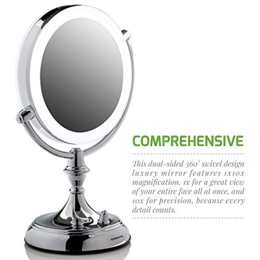 Ovente Dual Sided Magnifying Led Lighted Tabletop Makeup Mirror Led Lighted Tabletop Makeup Mirror