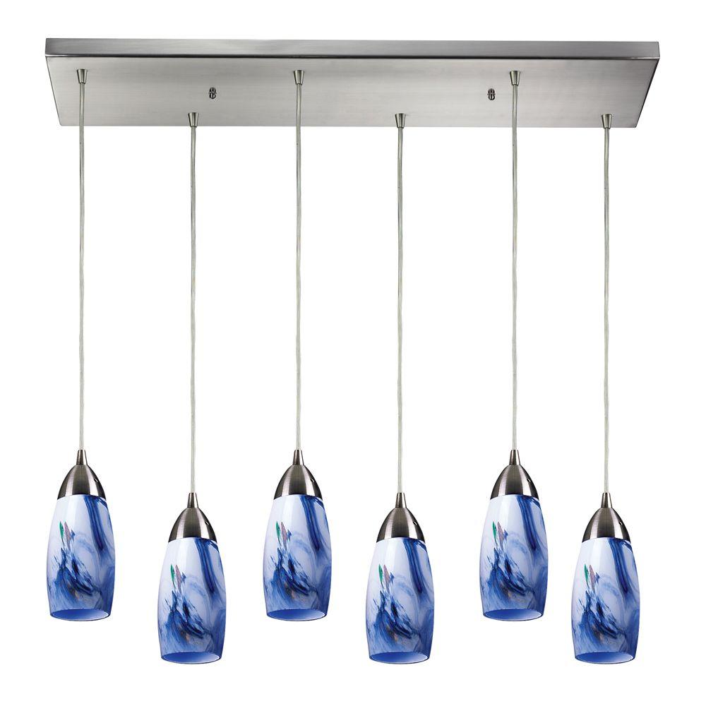 Titan Lighting Milan 6Light Satin Nickel Ceiling Mount PendantTN8326