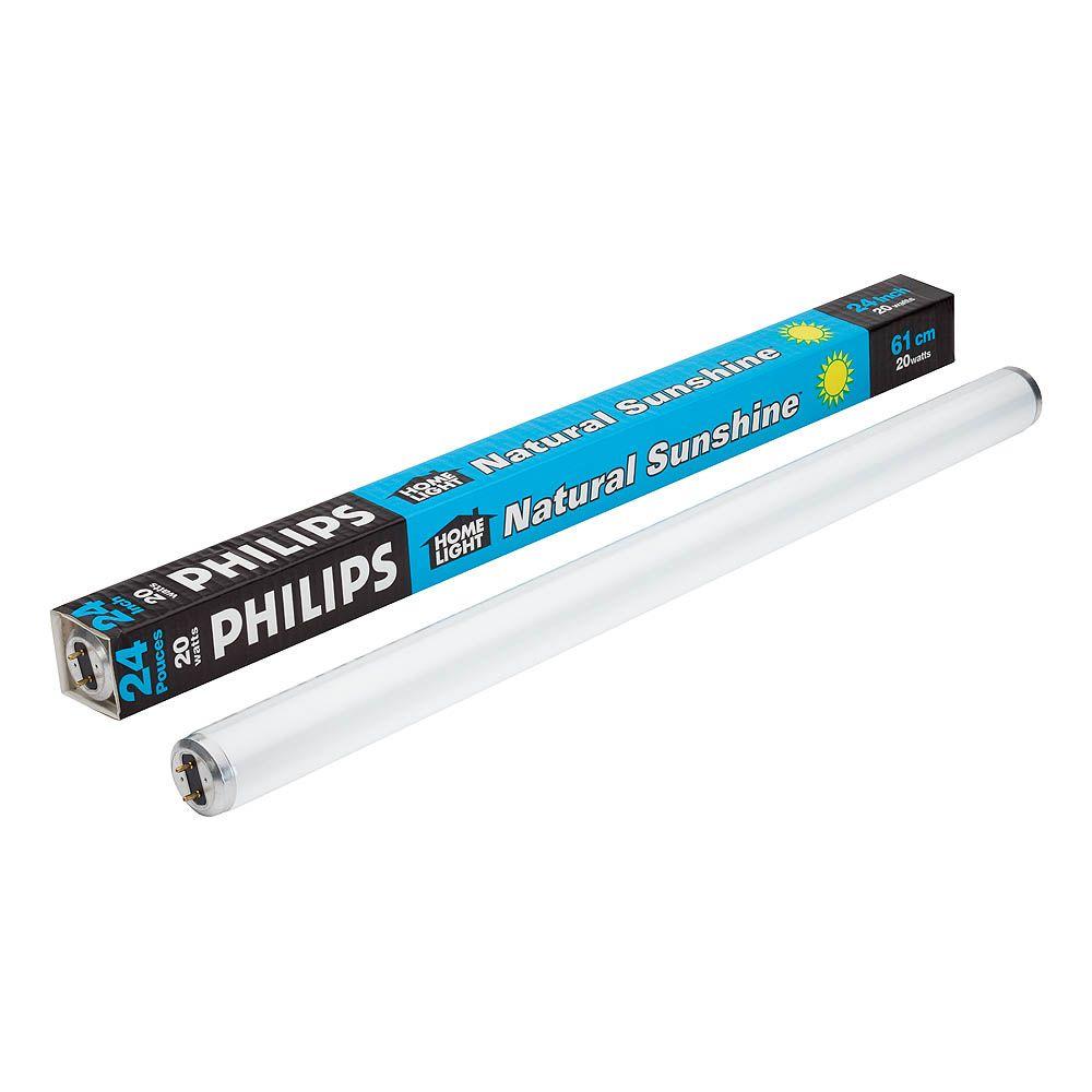 Philips 20 Watt 2 Ft Linear T12 Fluorescent Light Bulb Natural Philips 20 Watt 2 Ft Linear T12 Fluorescent Light Bulb Natural 5000k 392308 The Home Depot