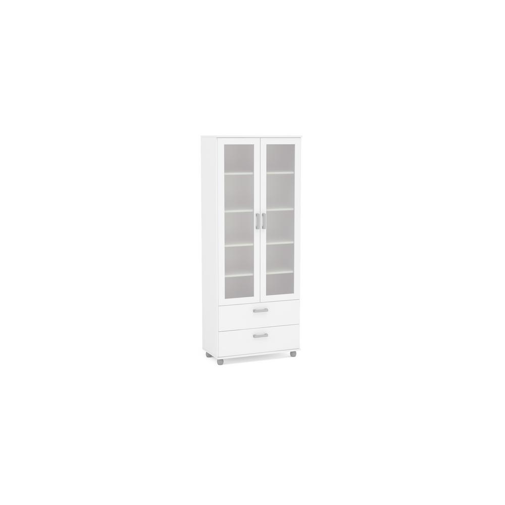 Unbranded Quebec White China Cabinet With Glass Doors 23540005 The Home Depot