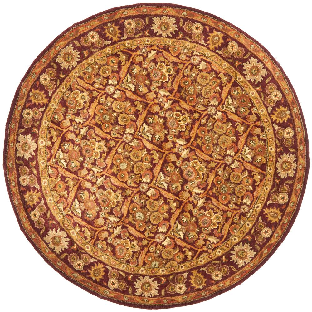 Safavieh Antiquity Wine/Gold 6 ft. x 6 ft. Round Area Rug-AT51A-6R ...