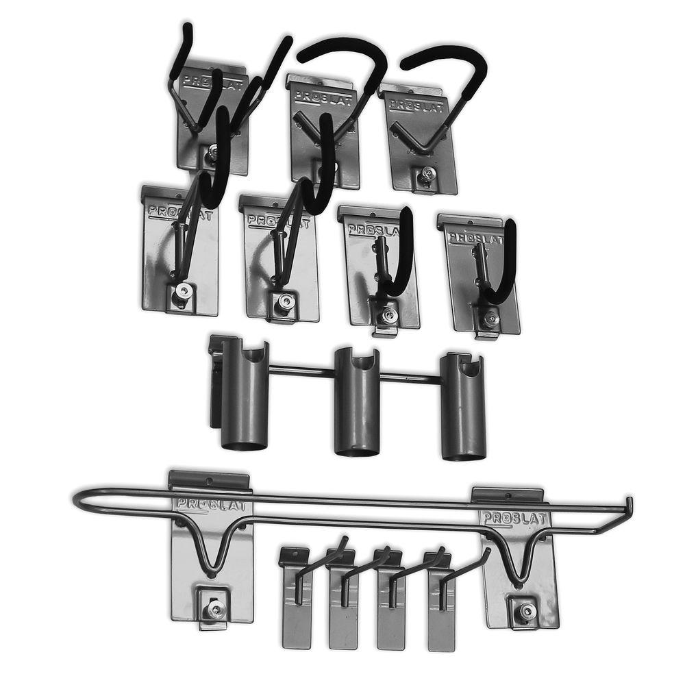 Silver Utility Hooks Pegboards Garage Wall Organization