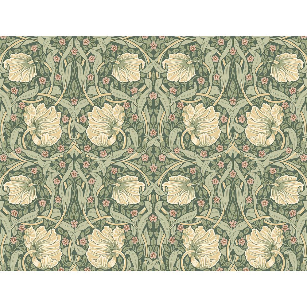 NextWall 40.5 sq. ft. Gardenia & Sage Pimpernel Floral Vinyl Peel and