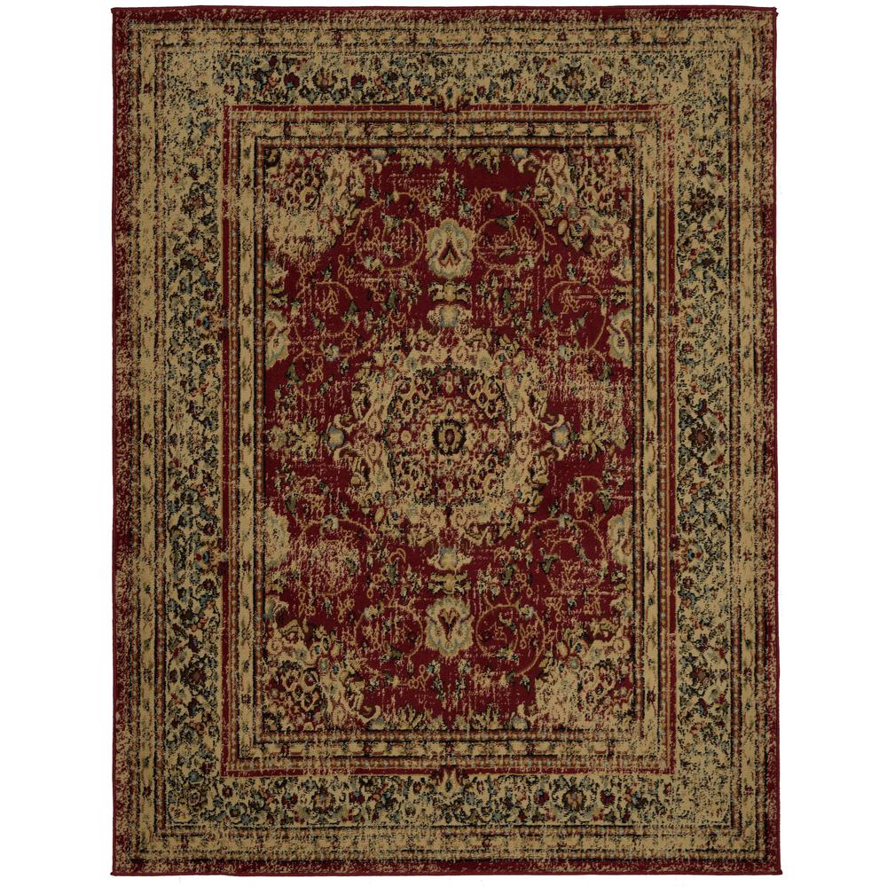Rectangle 5 X 7 Special Values Area Rugs The Home Depot Royal Collection Red Distressed Medallion Design 5 Ft 3 In X 7