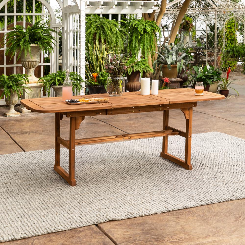 Boardwalk Brown Acacia Wood Extendable Outdoor Dining Table Boardwalk Brown Acacia Wood Extendable Outdoor Dining Table
