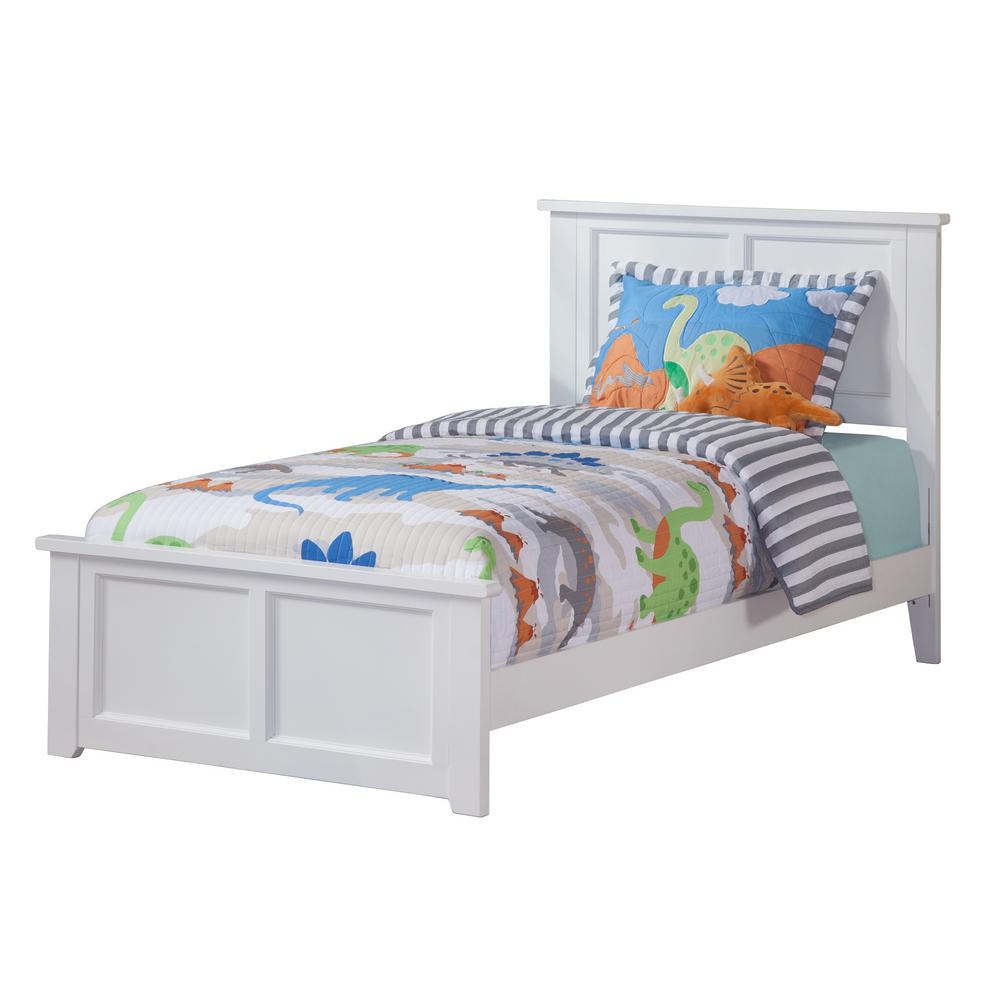 Atlantic Furniture Madison White Twin XL Traditional Bed with Matching