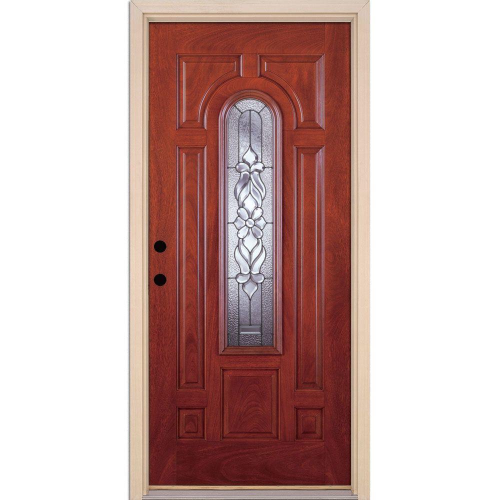 Feather River Doors 37.5 in. x 81.625 in. Lakewood Zinc Center Arch