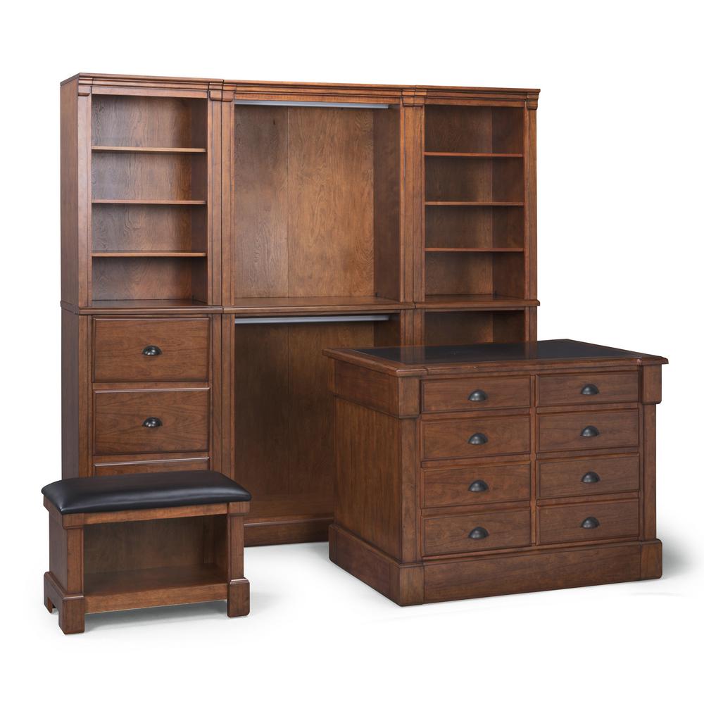 Homestyles Aspen 11 Drawer Rustic Cherry 5 Piece Storage Ensemble