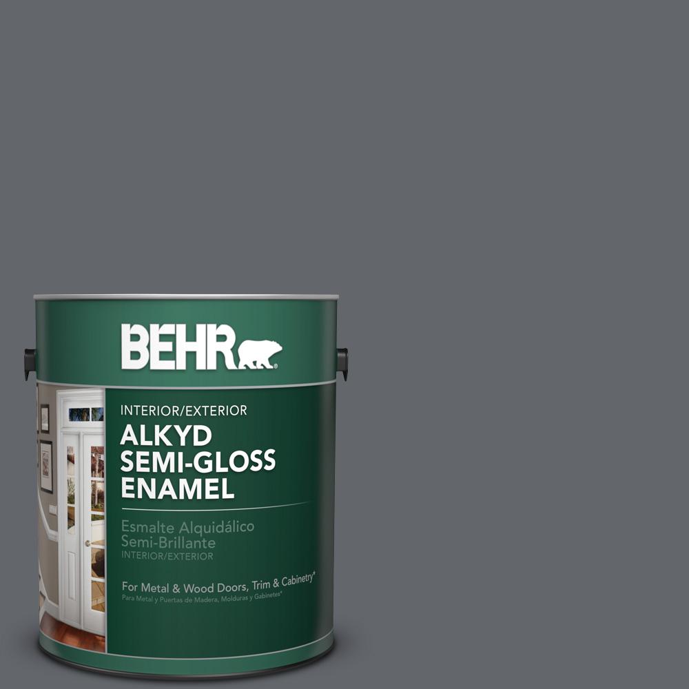 BEHR 1 gal. PFC65 Flat Top SemiGloss Enamel Alkyd Interior/Exterior Paint393001 The Home Depot