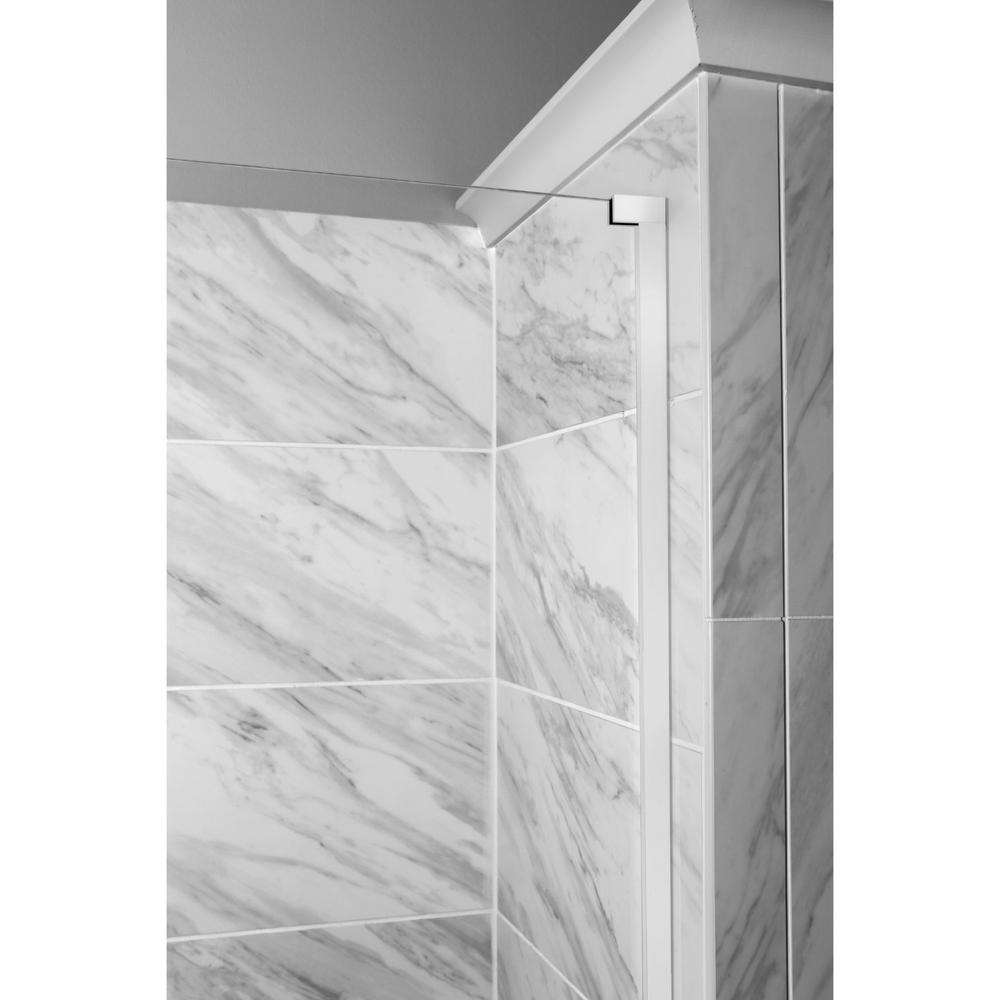 Unbranded 4 in. W x 81 in. L Aluminum Glass Shower Door Caulking Adapter in Matte BlackWF Caulk