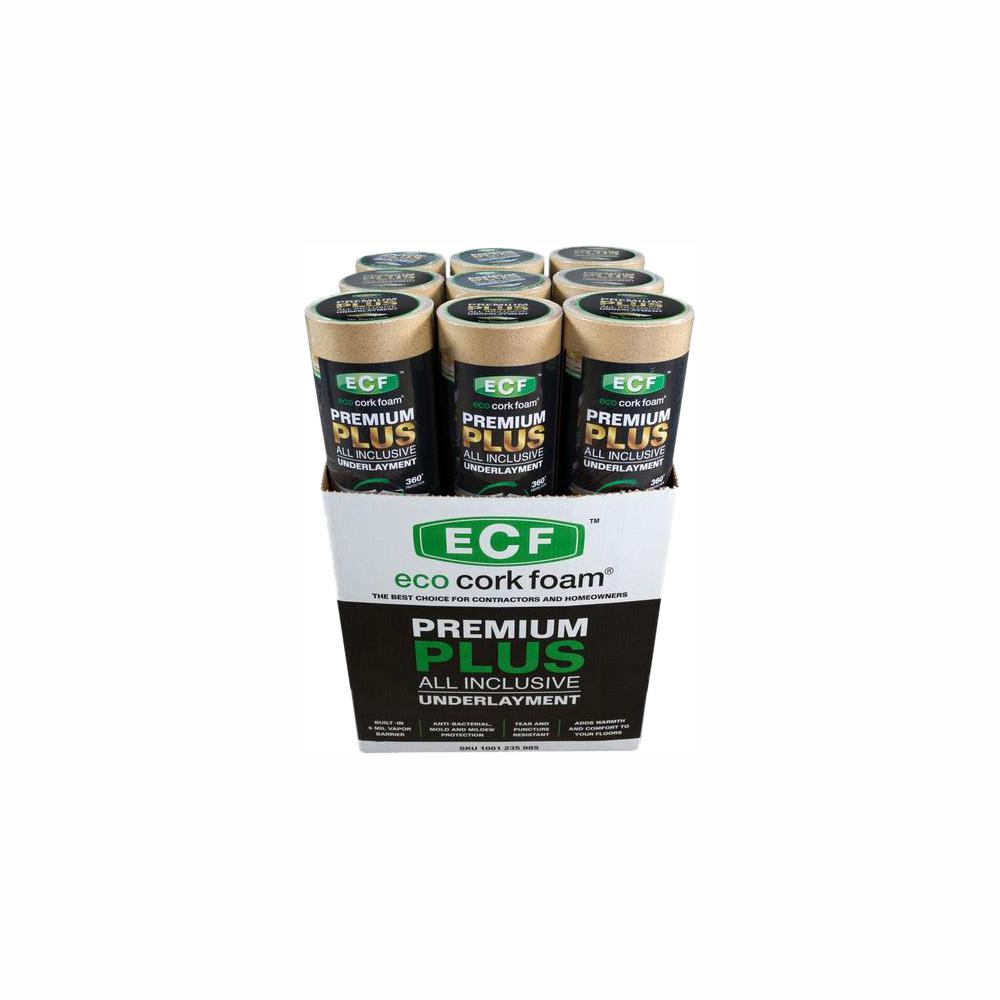 Eco Cork Foam 675 sq. ft. 3 ft. x 25 ft. x 0.126 in. Laminate and