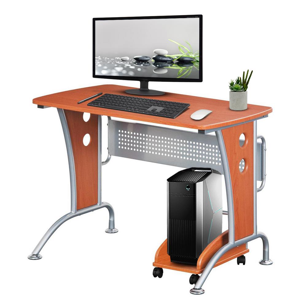 Techni Mobili Dark Honey Modern Computer Desk With Mobile Cpu Modern Computer Desk With Mobile Cpu