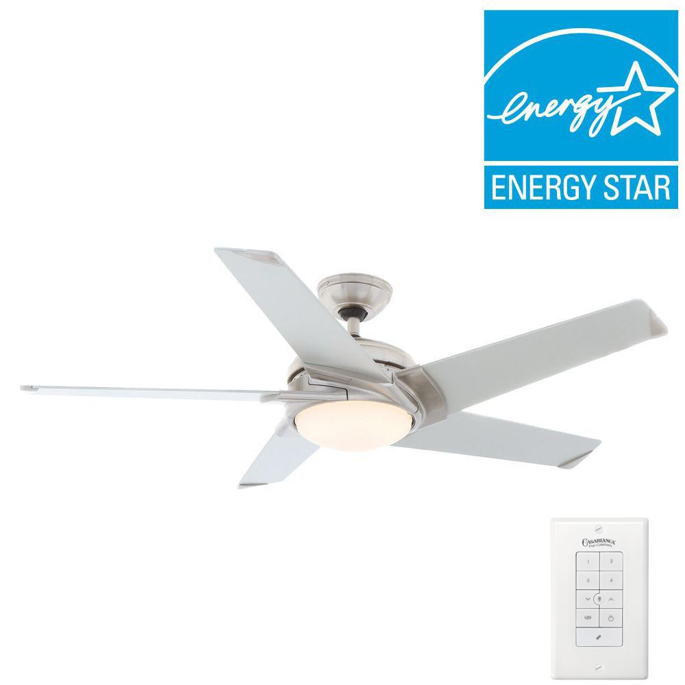 Casablanca Stealth 54 In Indoor Brushed Nickel Ceiling Fan With Light Kit And Universal Wall Control