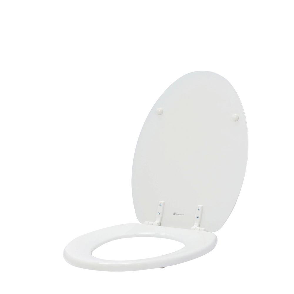 Glacier Bay Lift Off Elongated Closed Front Toilet Seat In White 31450   White Glacier Bay Toilet Seats 31450 000 64 600 