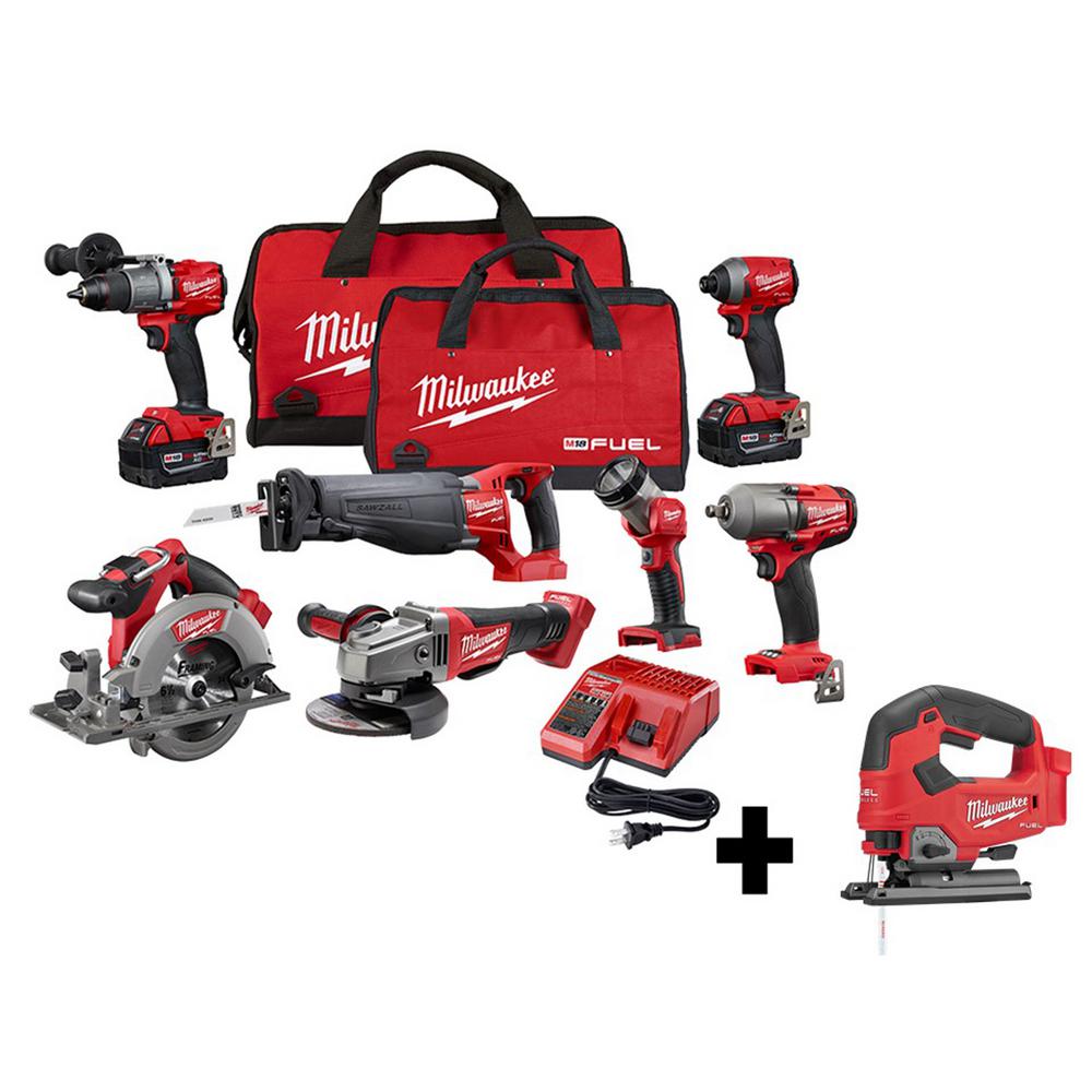 Milwaukee M18 FUEL 18-Volt Lithium-Ion Brushless Cordless Combo Kit (7 ...