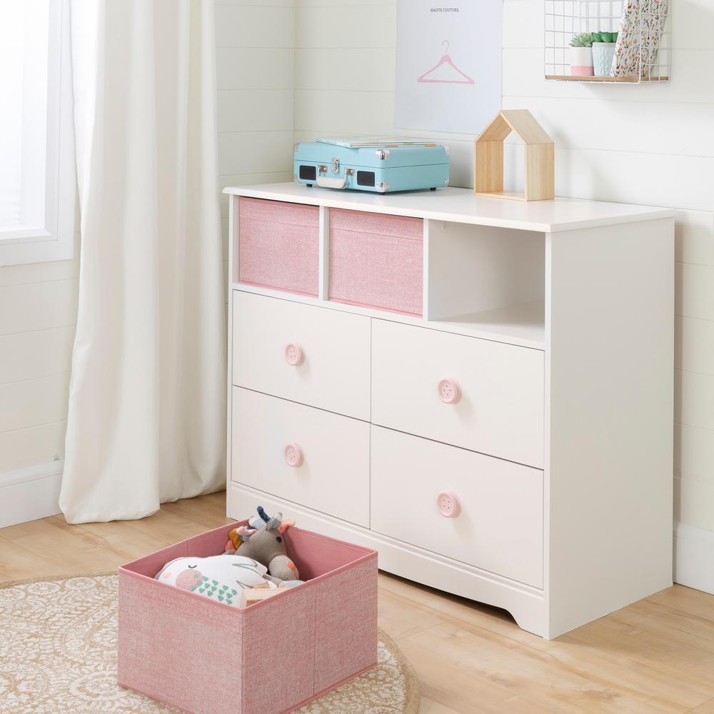 South Shore Sweet Piggy 4 Drawer White And Pink Dresser 11865