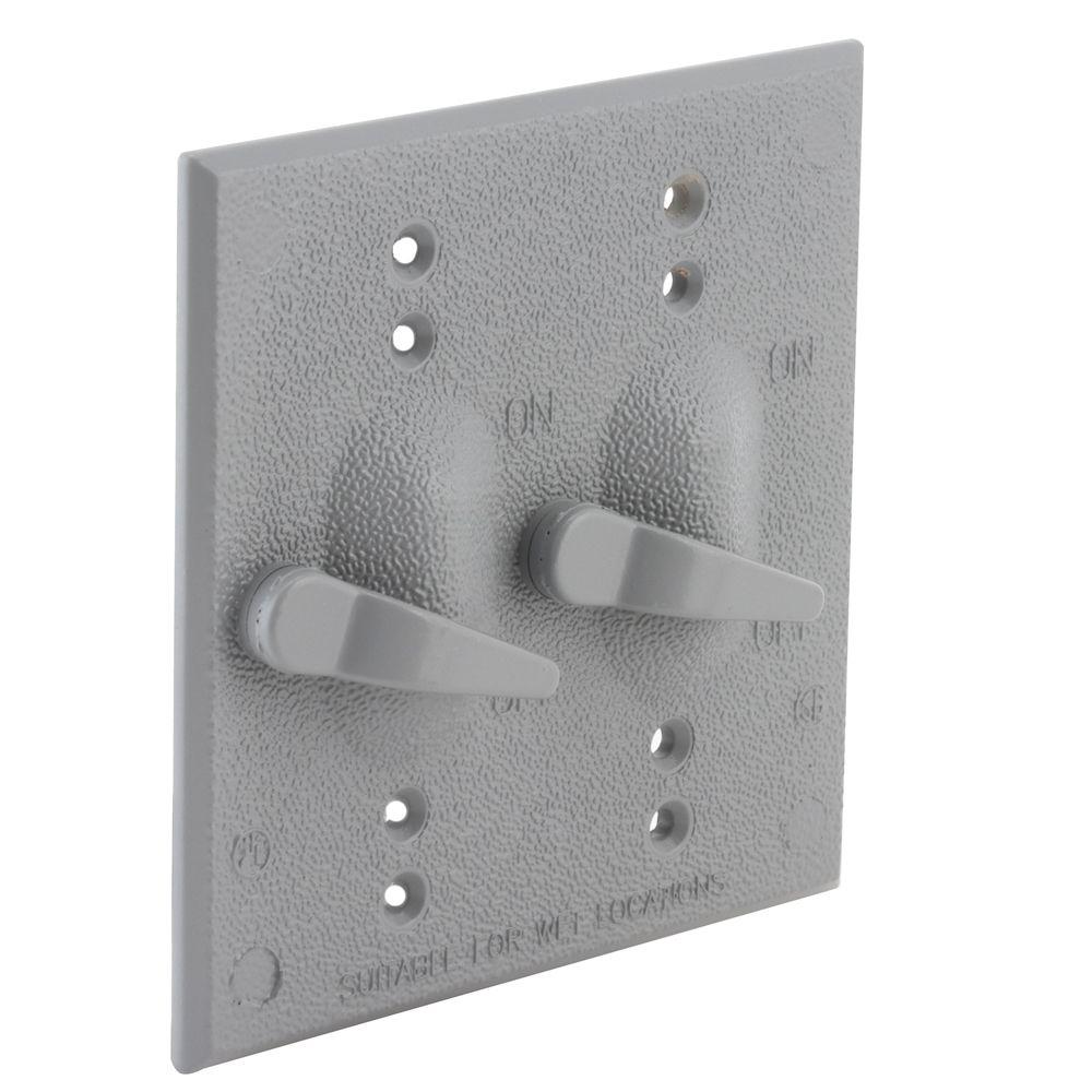 UPC 050169512500 product image for BELL 2-Gang Weatherproof Toggle Switch Cover, Gray | upcitemdb.com