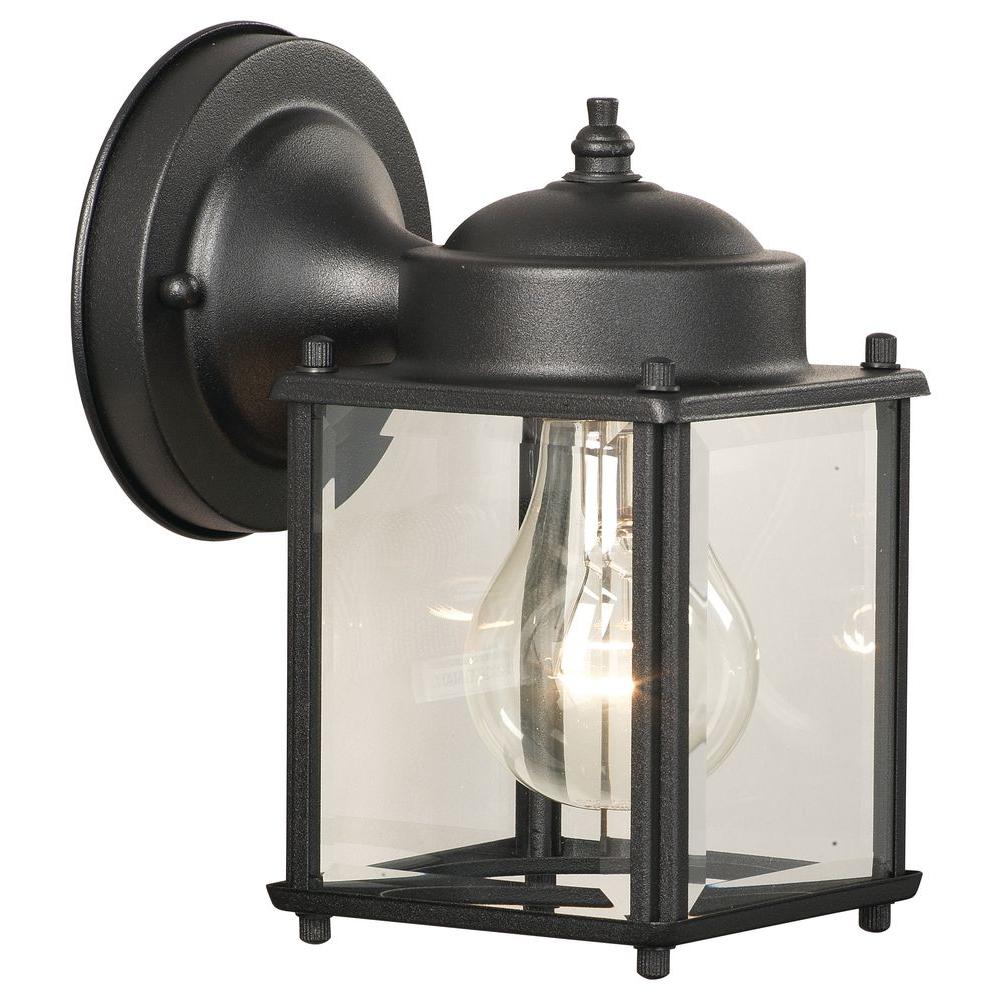 Thomas Lighting Park Avenue 1Light Black Outdoor WallMount LanternSL94697 The Home Depot