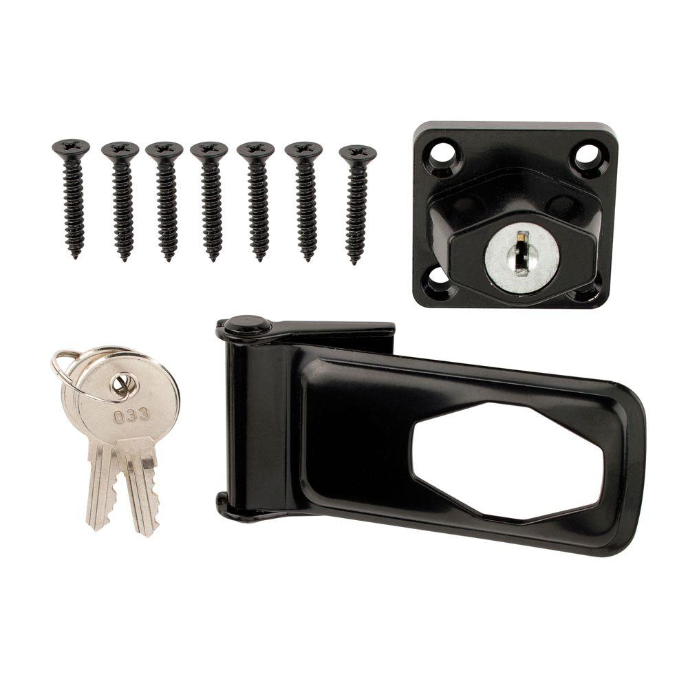 Everbilt 31/2 in. Black Key Locking Hasp20404 The Home Depot