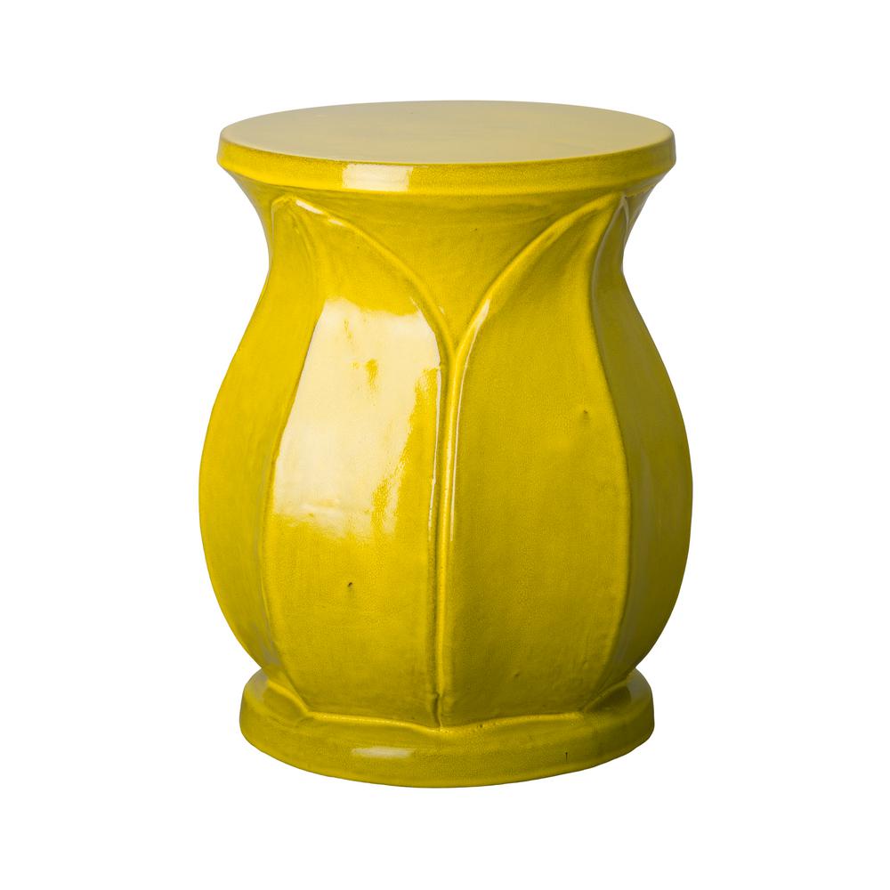 Emissary Fortune Mustard Yellow Ceramic Garden Stool ...