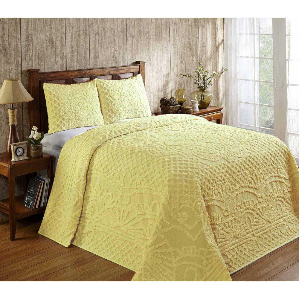 Better Trends Trevor Yellow King Bedspread-SS-BSTRKIYE - The Home Depot