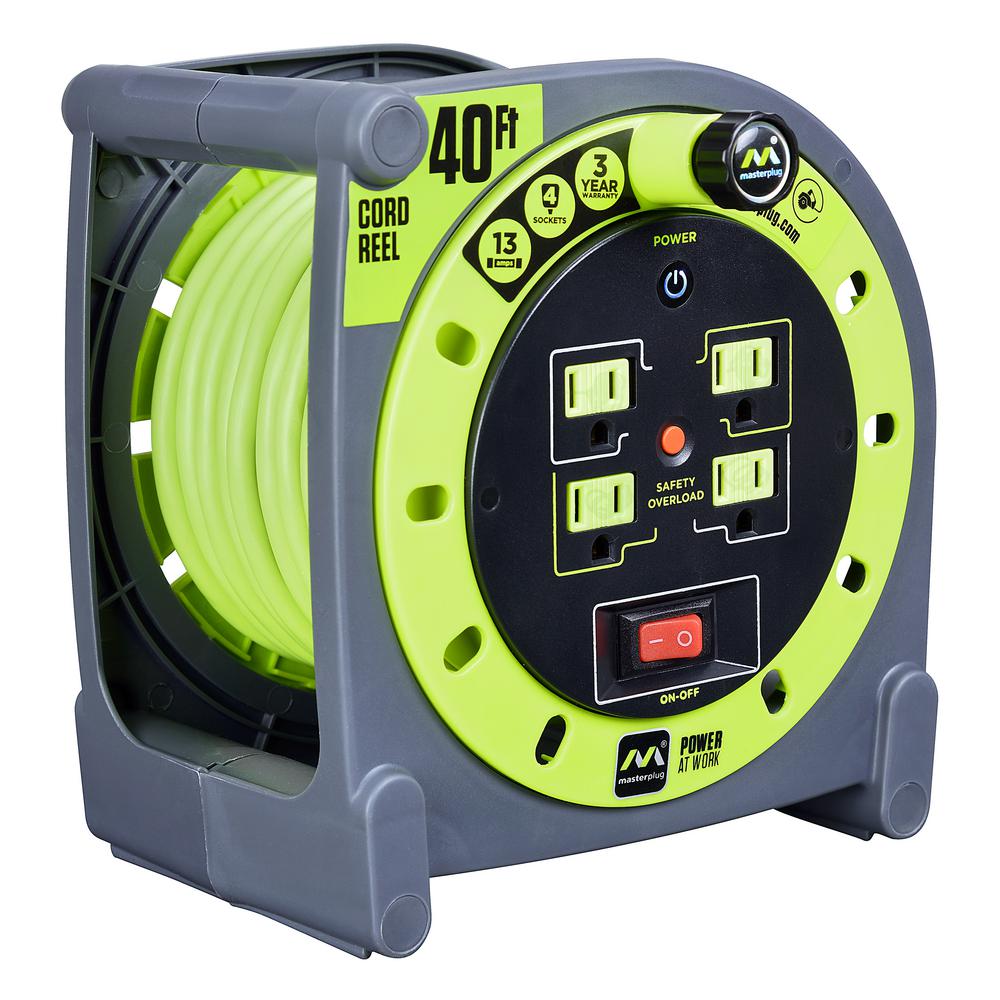 Masterplug ProXT 40 ft. 14/3 Case Cord Reel with 4Outlets