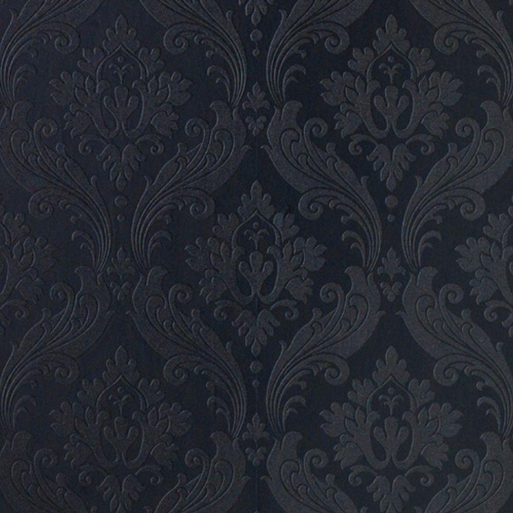 Graham Brown Vintage Flock Black Removable Wallpaper Sample Graham Brown Vintage Flock Black Removable Wallpaper Sample