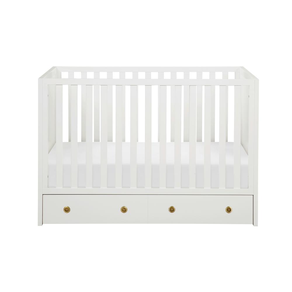 white mid century crib