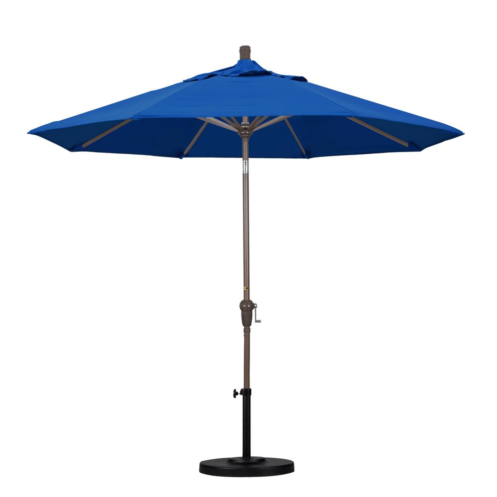 16 Patio Umbrellas Furniture The Home Depot 9 Ft Aluminum Auto Tilt Patio Umbrella In Pacific Blue Pacifica