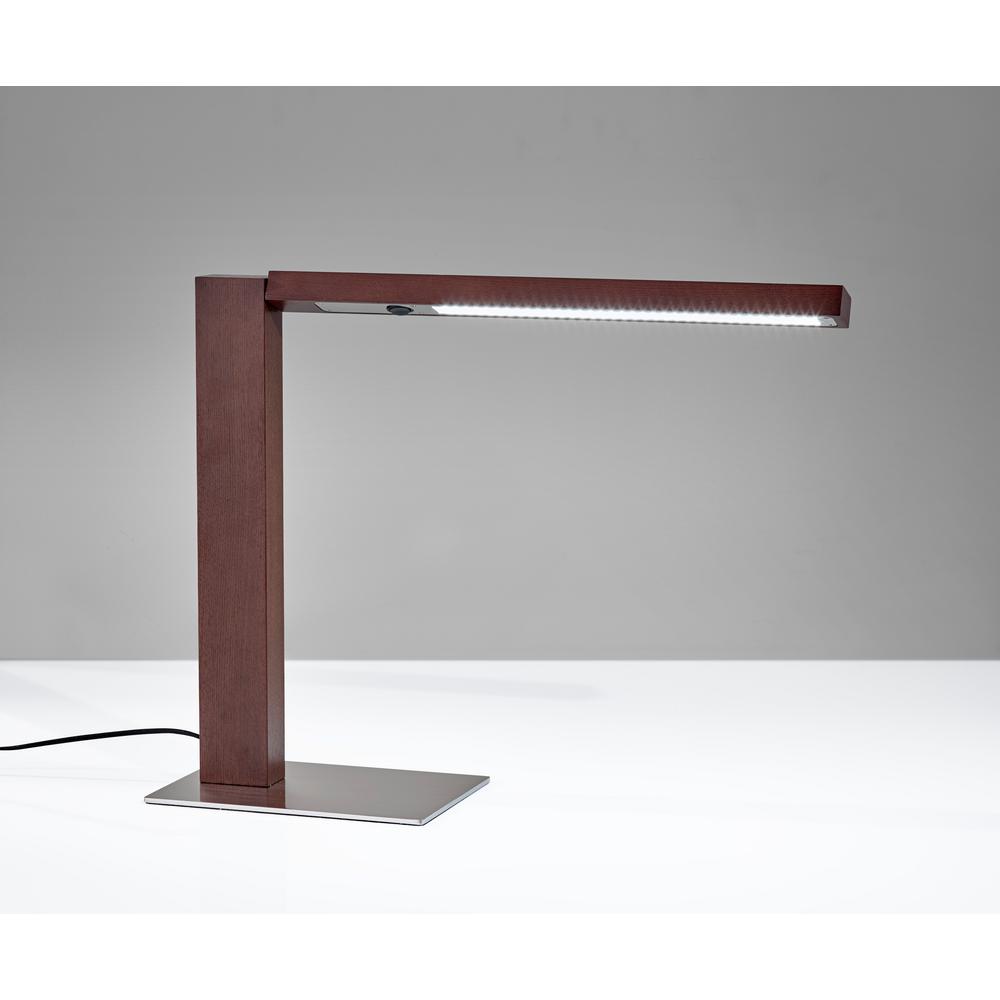 Adesso Linden 15 1 4 In Dark Walnut Led Desk Lamp