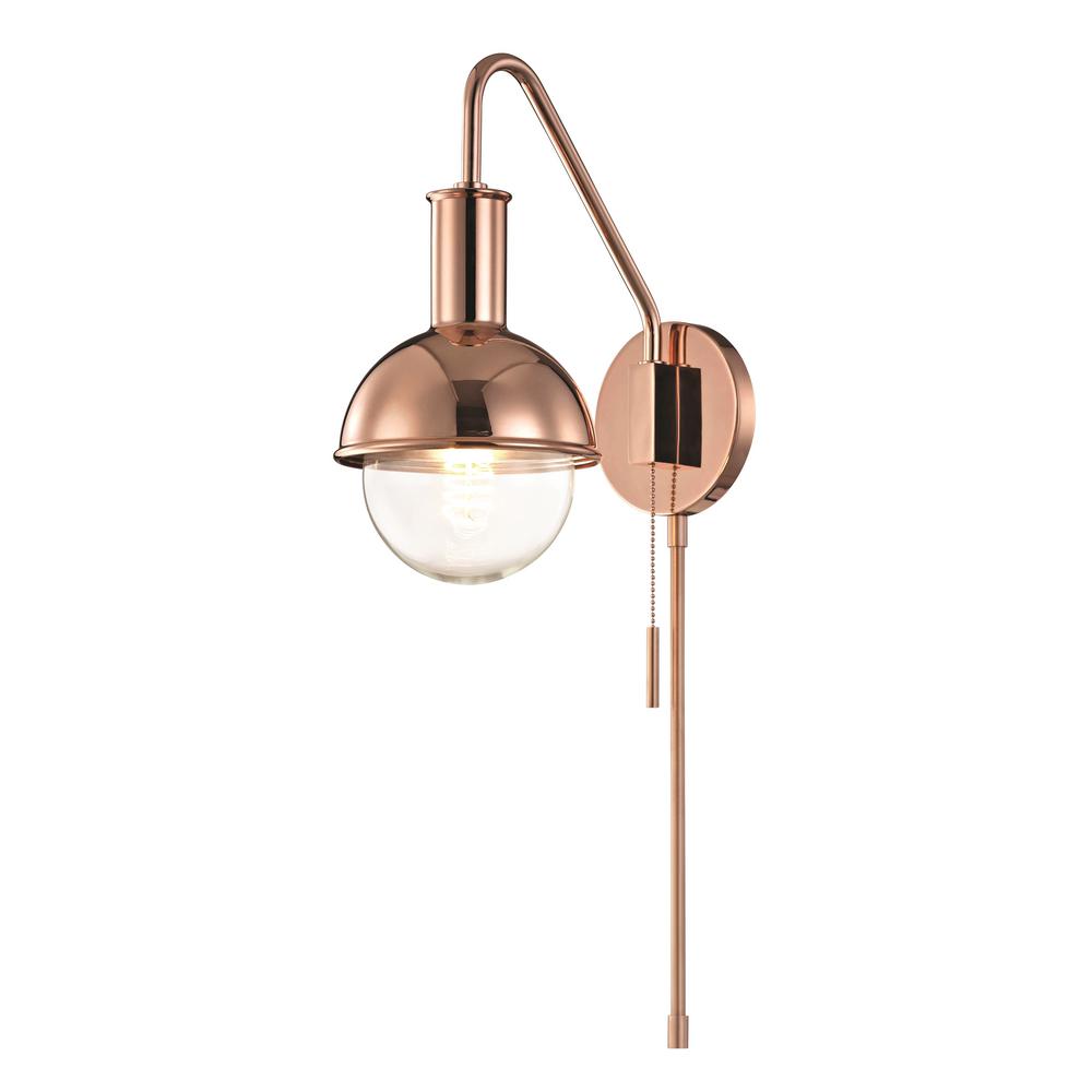 Mitzi by Hudson Valley Lighting Riley 1-Light Polished Copper Wall Sconce with... by Mitzi by Hudson Valley Lighting