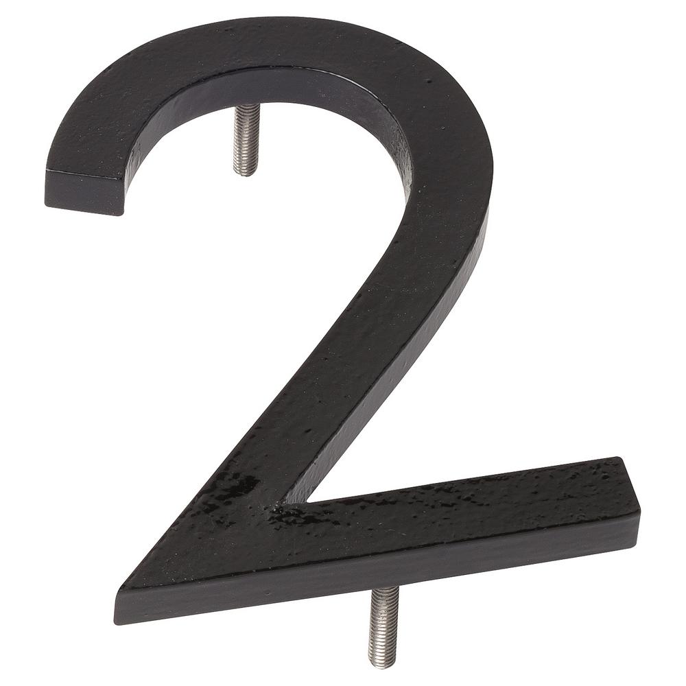 Montague Metal Products 6 In Black Aluminum Floating Or Flat Modern House Number 2 Mhn 06 2 F Bk1 The Home Depot