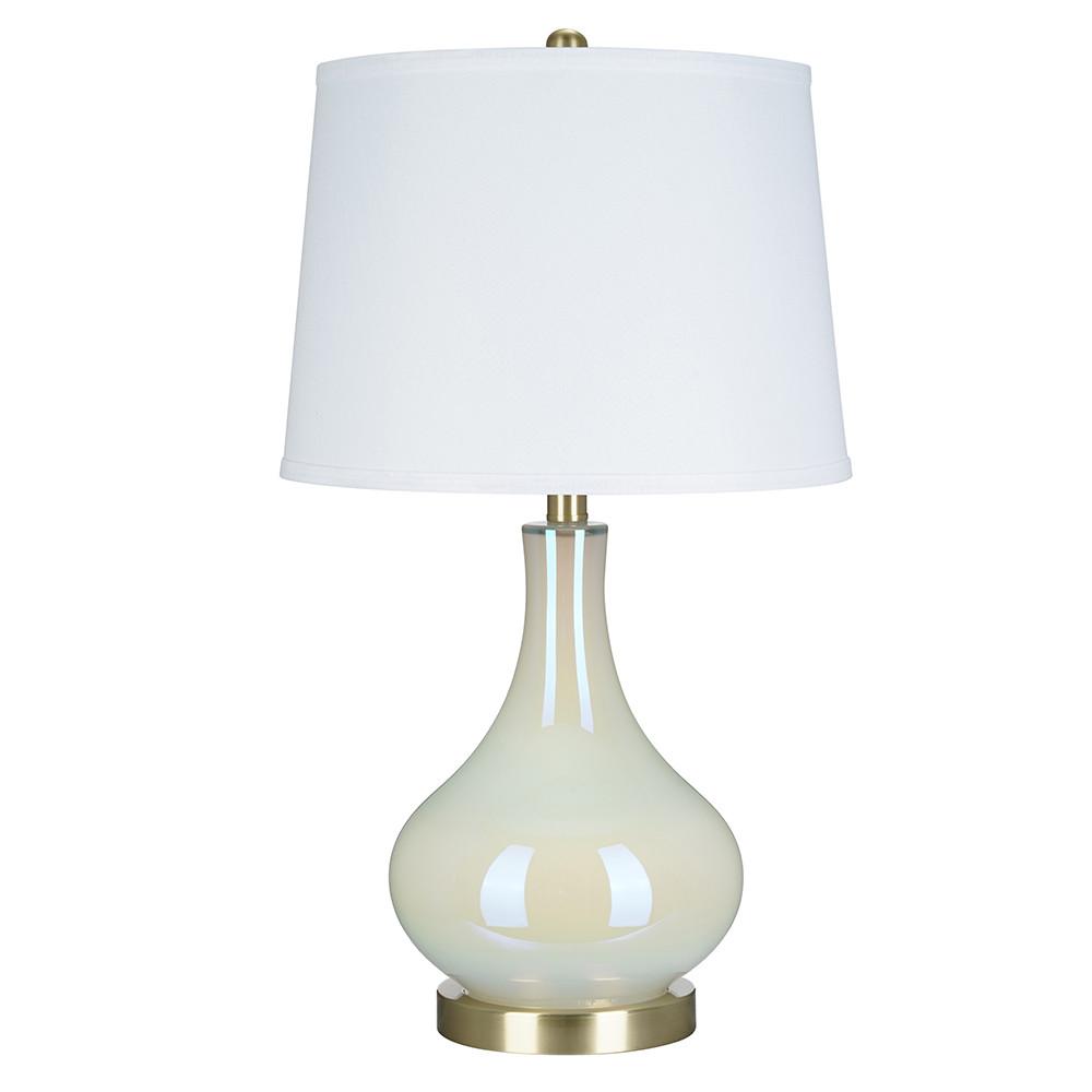 white glass lamp table