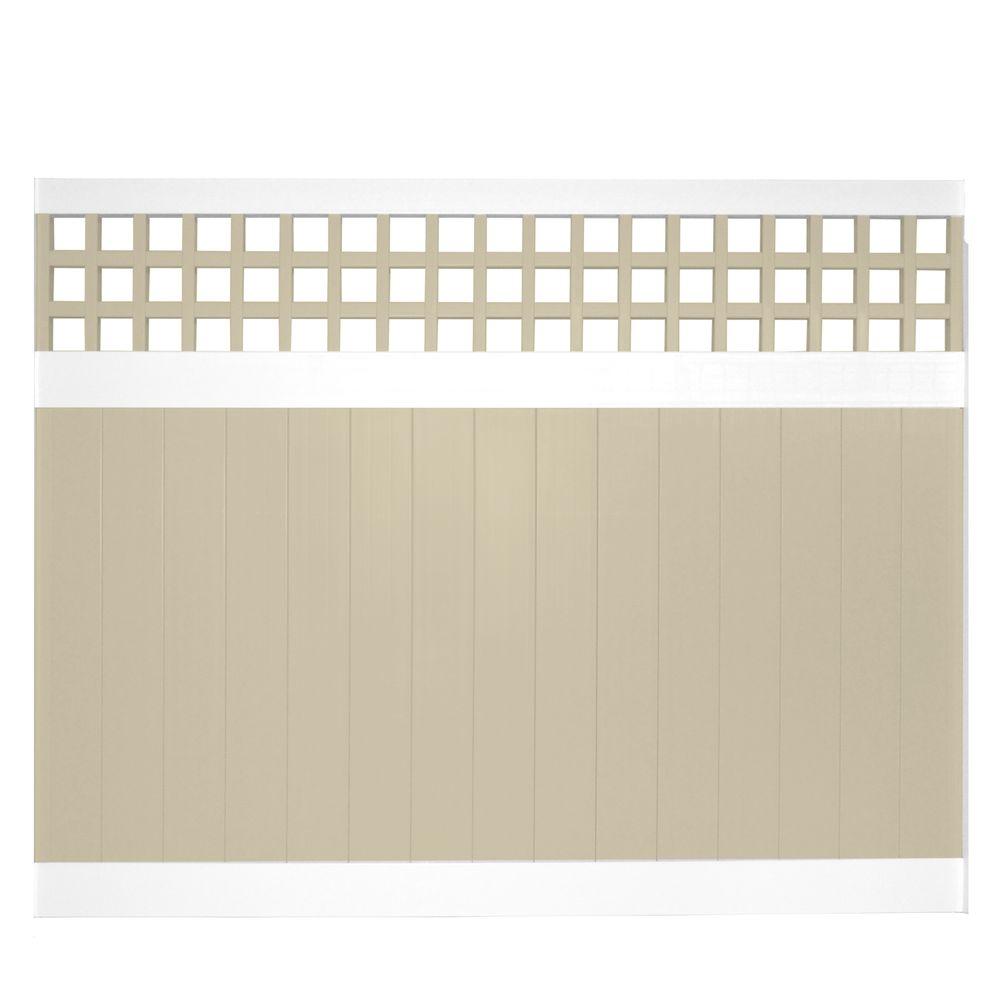 Weatherables Scottsdale 6 ft. H x 8 ft. W TwoTone Square Lattice Vinyl