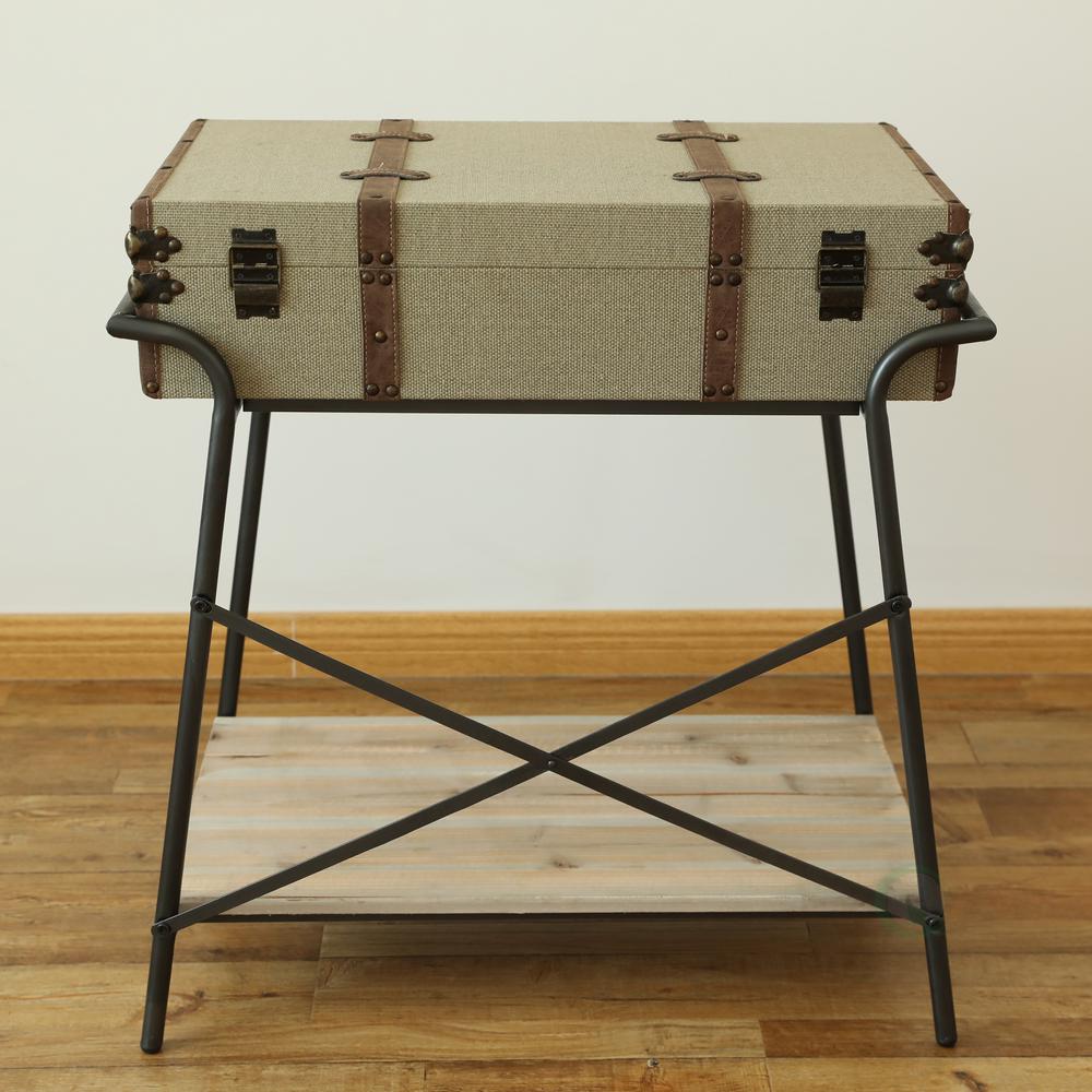Vintiquewise Antique Style Storage Trunk Accent End TableQI003275L