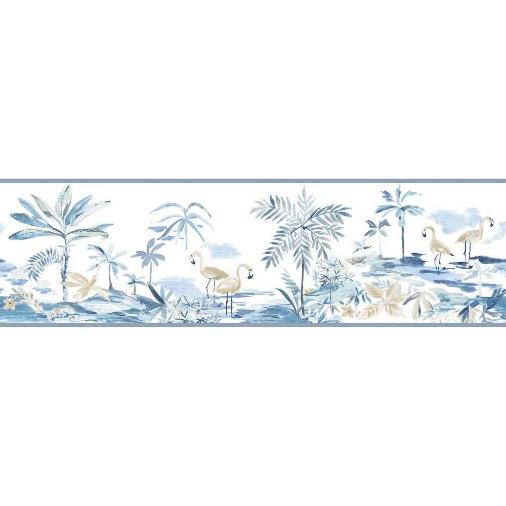 Chesapeake Lagoon Watercolor Wallpaper Border311312223B The Home Depot