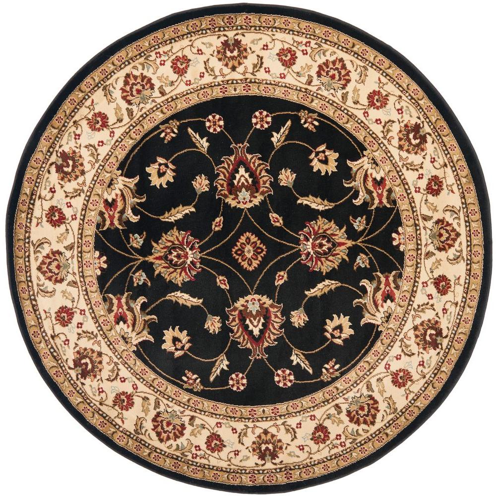 Safavieh Lyndhurst Black/Ivory 5 ft. x 5 ft. Round Area Rug-LNH553-9012 ...