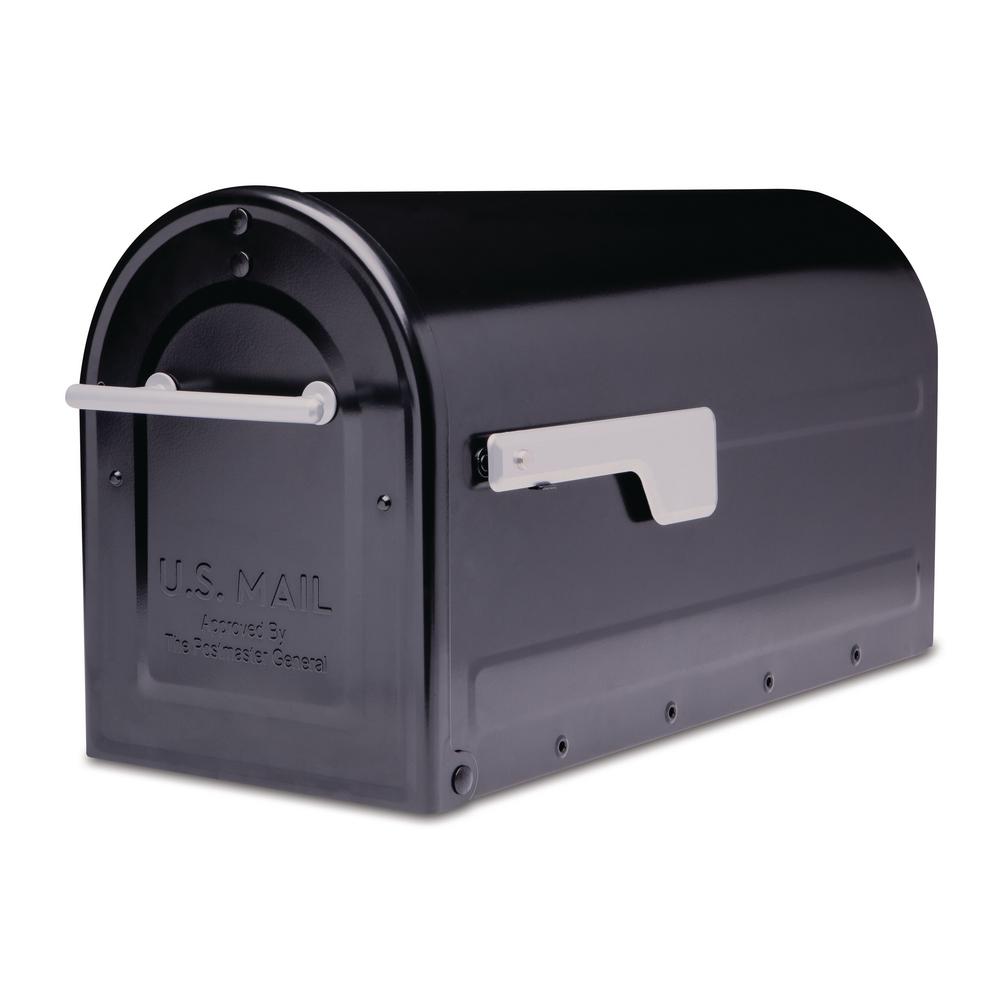 Architectural Mailboxes Boulder Post Mount Mailbox Black with Premium