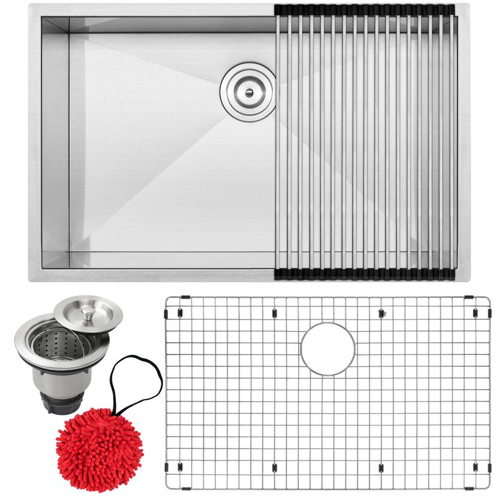 Ticor Pacific Zero Radius Undermount 16 Gauge Stainless Steel 30 In Ticor Pacific Zero Radius Undermount 16 Gauge Stainless Steel 30 In Single Basin Kitchen