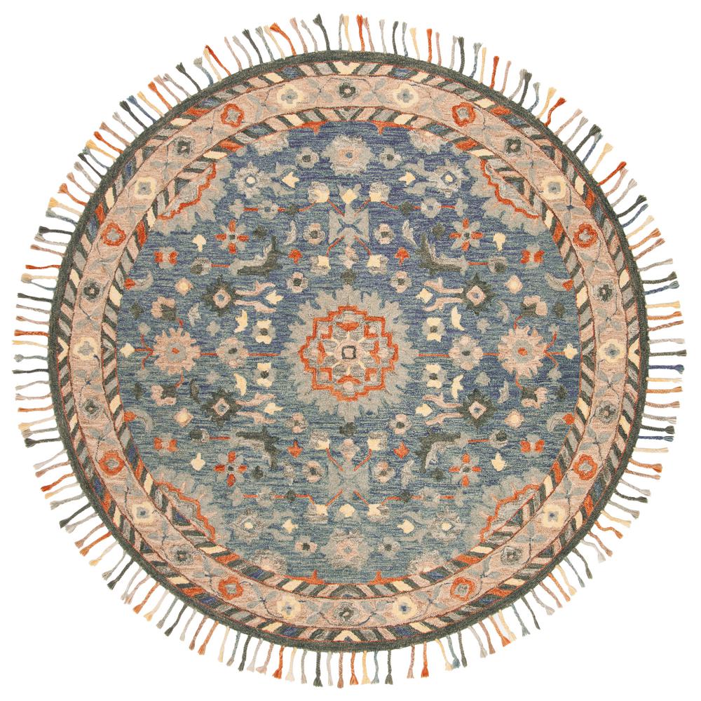 Safavieh Aspen Blue/Rust 7 ft. x 7 ft. Round Area RugAPN123A7R The Home Depot