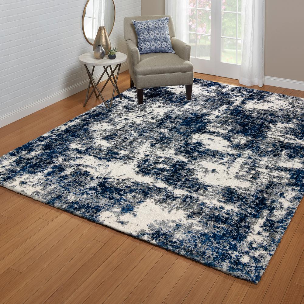 Gertmenian Sons Bali Gemma Blue Gray 9 Ft X 13 Ft Abstract Shag Indoor Area Rug 19751 The Home Depot