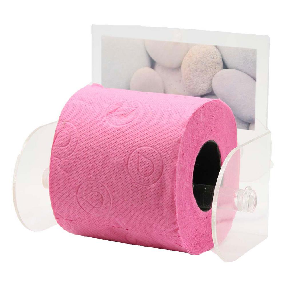 YOHOM Vacuum Suction Cup Bathroom Toilet Tissue Paper Roll Holder and Dispenser