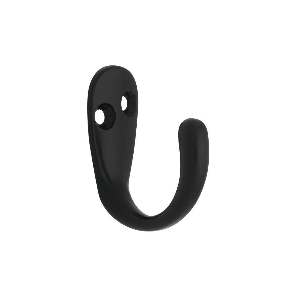Liberty 1 13 16 In Matte Black Single Wall Hook 6 Pack