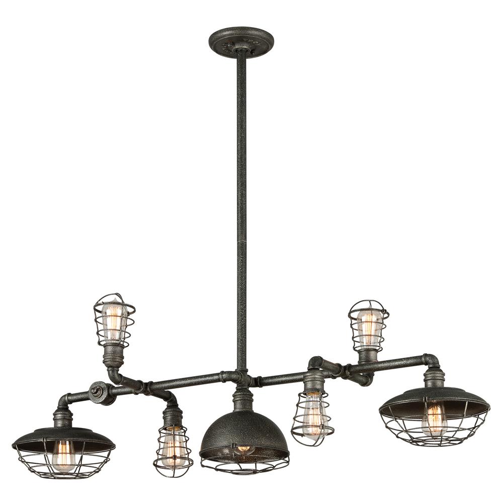 Troy Lighting Conduit 7 Light Old Silver Pendant Troy Lighting Conduit 7 Light Old Silver Pendant